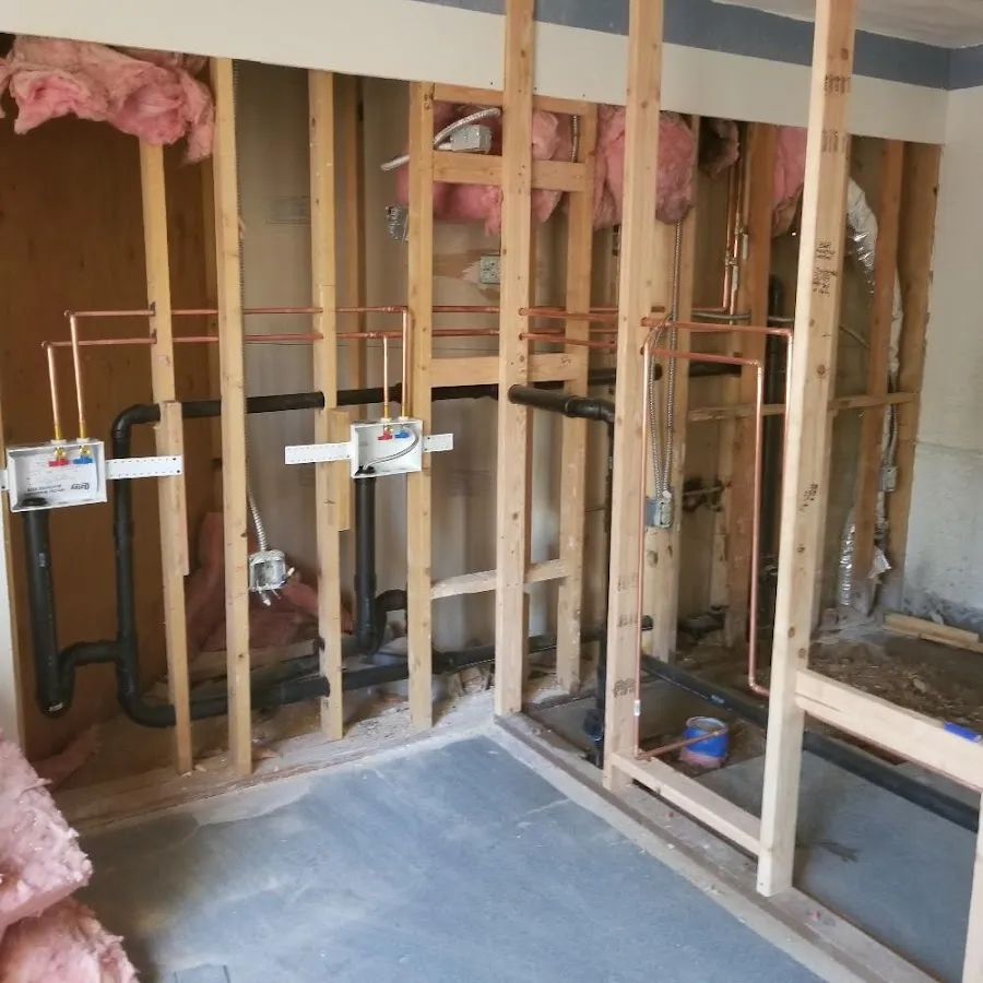 Copper pipe rough-in and plumbing installation in Manassas